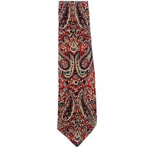Vintage Marshall Field and Company Men’s Red Blue Paisley Print Dressy Neck Tie